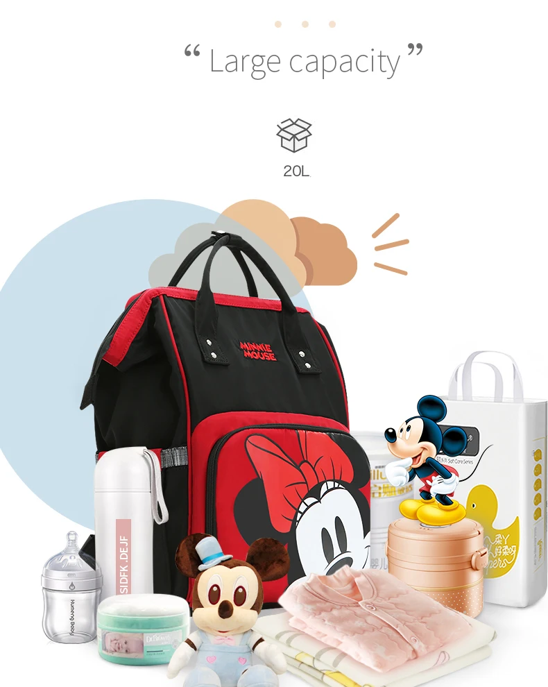 Disney USB бутылка изоляционные сумки пеленки сумка рюкзак Минни Микки большая сумка для путешествий Оксфорд Кормление ребенка Мумия сумочка