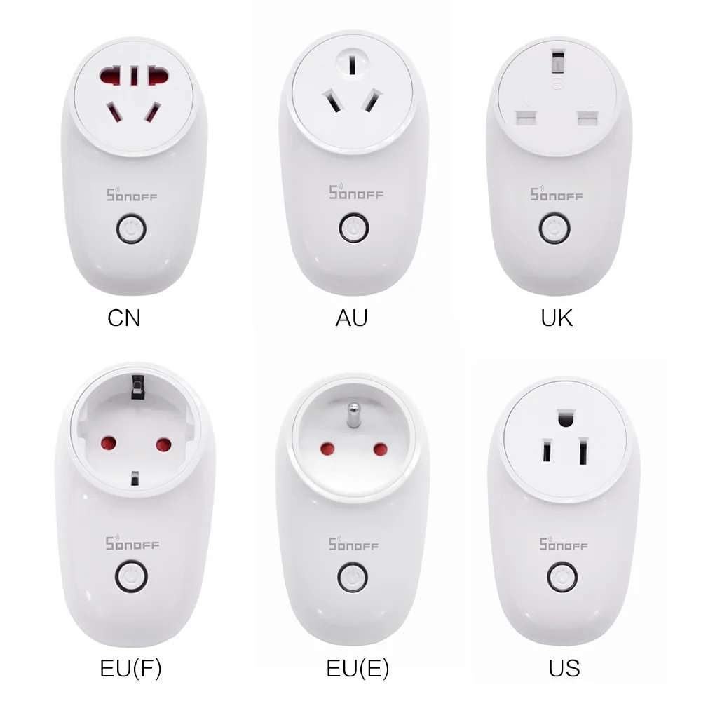 Интеллектуальный выключатель света Sonoff S26 Беспроводной WI-FI Smart Plug-EU/US/UK/CN/AU умная розетка Мощность монитор розетка для Google Home интеллектуальный пульт дистанционного управления Управление