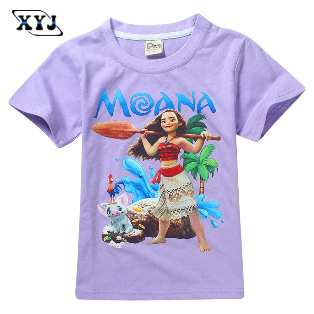 2017 niños camiseta Moana princesa Ropa para Niñas película trajes Kids Tees Tops para las niñas púrpura camisas de algodón|children t-shirt|tops baby girlstops for girls - AliExpress