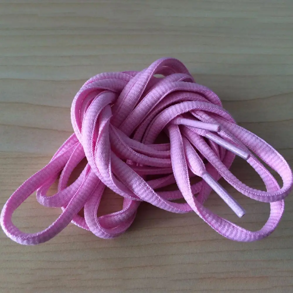 21 Colors Oval Athletic 1Pair Shoelaces 51 Inch port Sneaker Boots Shoe Laces Strings Free Shipping - Цвет: pink