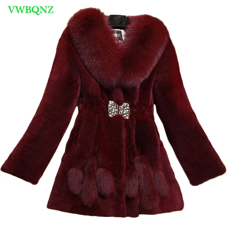 New Faux Fur Coat Plus size Women's Artificial Rex Rabbit Cape Jacket Female Overcoat Short Imitation Coats 6XL A772 | Женская