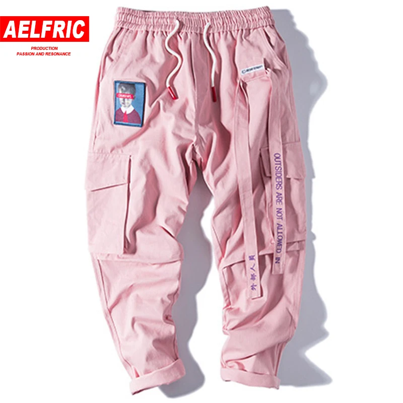 Aelfric الهيب هوب عرق السراويل التطريز اليابانية نمط السراويل Sweatpants الشارع الشهير الرجال ركض المسار عارضة البضائع السراويل UR45