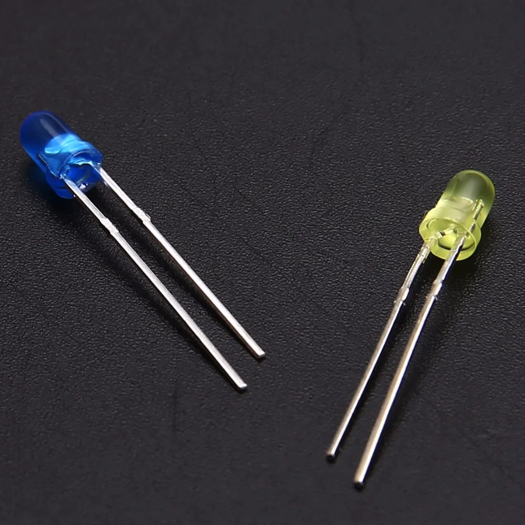 Mayitr 5 Colors 200pcs 3mm & 5mm LED Diode Light Assorted Kit White Yellow Red Green Blue Electronic Component DIY Set