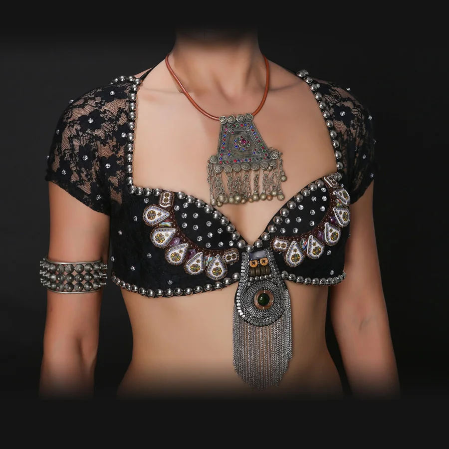 New 2016 ATS Tribal Belly Dance Bra Tops Metallic Studs Push Up - 900x900 - jpeg Lace Dance Bra Top