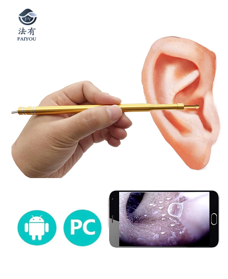 Цифровой Otoscope 3 в 1 (Micro &amp Type-C USB) инспекционный эндоскоп камера водонепроницаемая