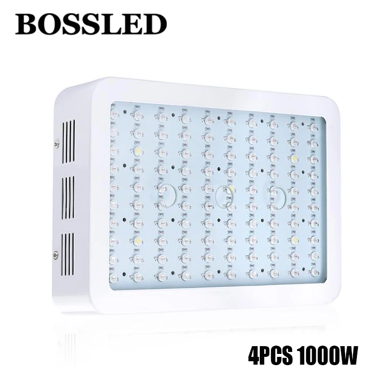 4 шт. bossled 1000 Вт двойные чипы полный спектр привело светать 410 730nm Светодиодные