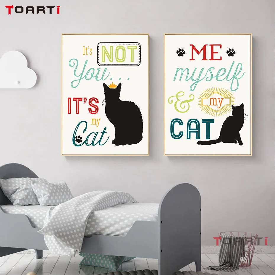Black Cat Animals Canvas Painting  (3)