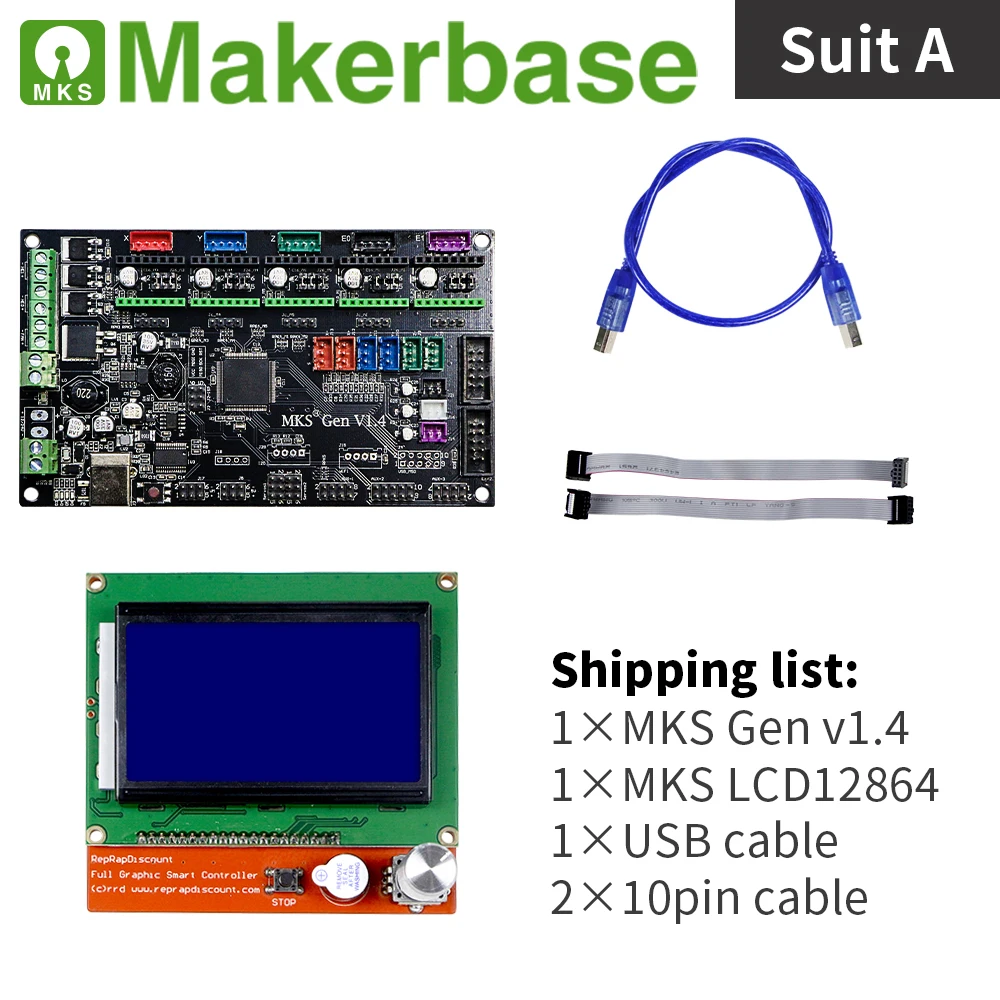 

MKS Gen v1.4 and LCD12864 kits for 3d printers developed by Makerbase