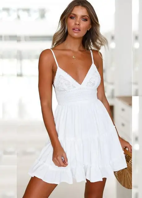 lace panel tiered seam cami dress