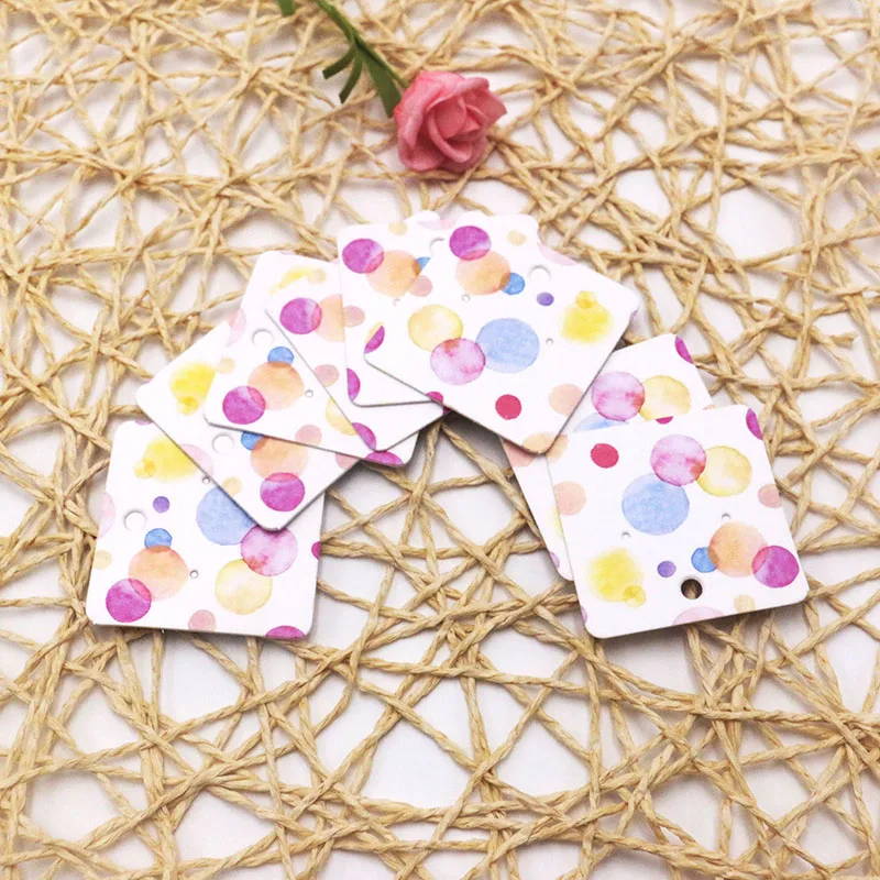 

Wholesale 200pcs Jewelry Ear Studs Packaging Display Cards Thick Kraft Paper Earrings Card Jewelry Price Tags Can Custimoze logo
