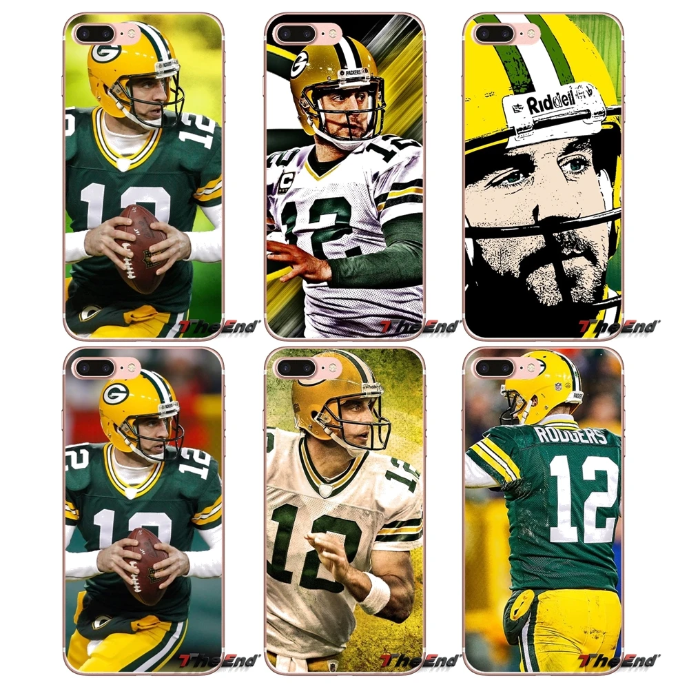 Aaron Rodgers для iPhone X 4 4S 5 5S 5C SE 6 6S 7 8 Plus Samsung Galaxy J1 J3 J5 J7 A3 A5 2016 2017 мягкие прозрачные