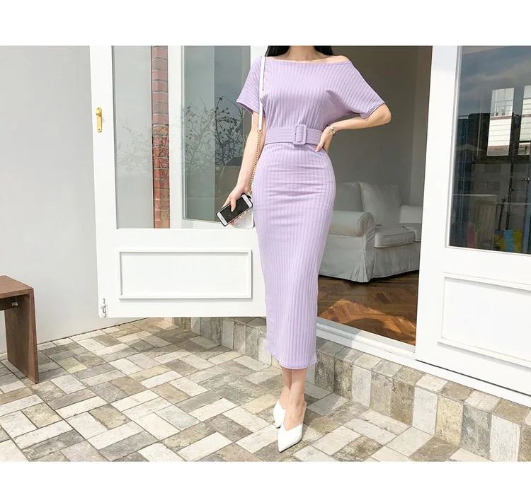 Женское Трикотажное Платье До Колена платье свитер с открытыми плечами вырезом