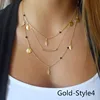 Chain Leaves Multi Layer Choker Necklace 5