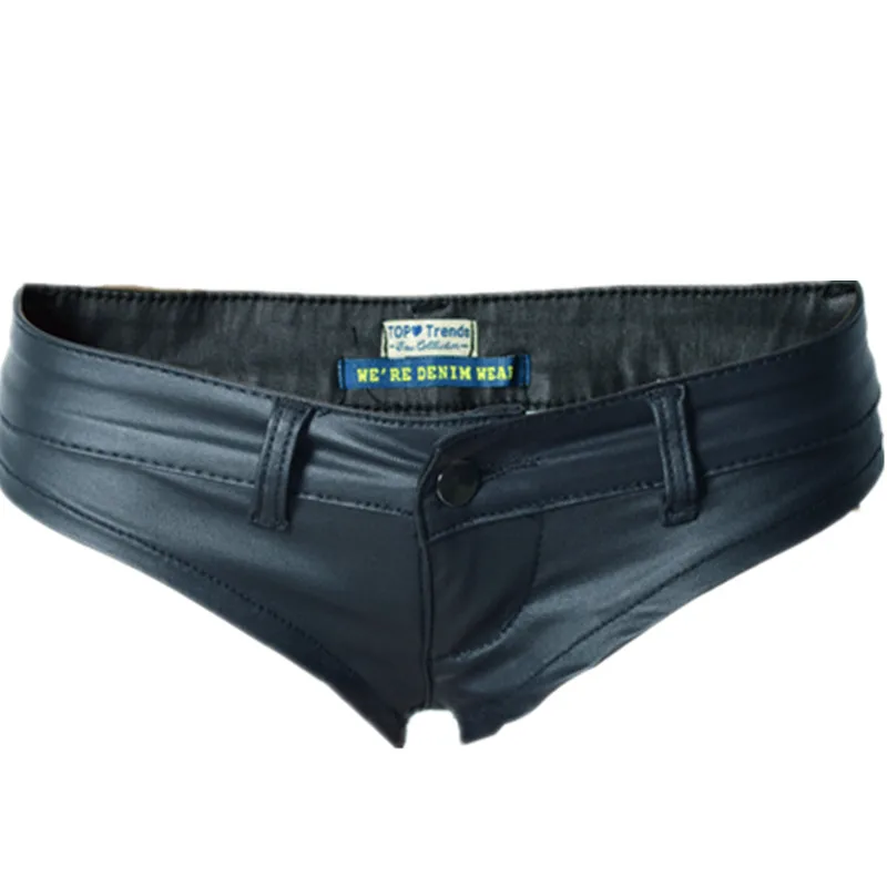 

NORMOV Summer Shorts For Women PU Trouser Sexy Low Waist Skinny Zipper Fly Shorts Pole Club Dance Booty Shorts Femme Plus Size