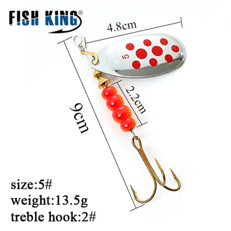 FISH KING 6 цветов 0#-5# Спиннер приманка с тройными крючками 35647-BR художественная приманка рыболовная приманка - Цвет: as photo