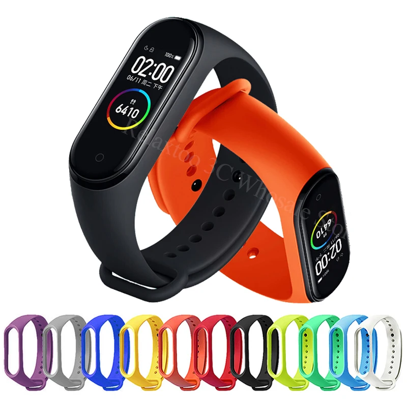 Ремешок силиконовый для xiaomi mi band 4 спортивные аксессуары 3 miband band3 band4 miband3
