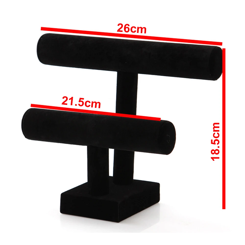 Многоуровневый черный портативный Бархатный Браслет Ожерелье Дисплей Стенд держатель головной убор часы ювелирные изделия Органайзер Т-образная стойка