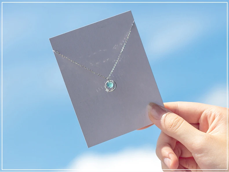 Ожерелье из стерлингового серебра S925, Женский Японский ветер, одиночное ожерелье Авроры, тренд, Вселенная, планета, короткая цепочка на ключицы
