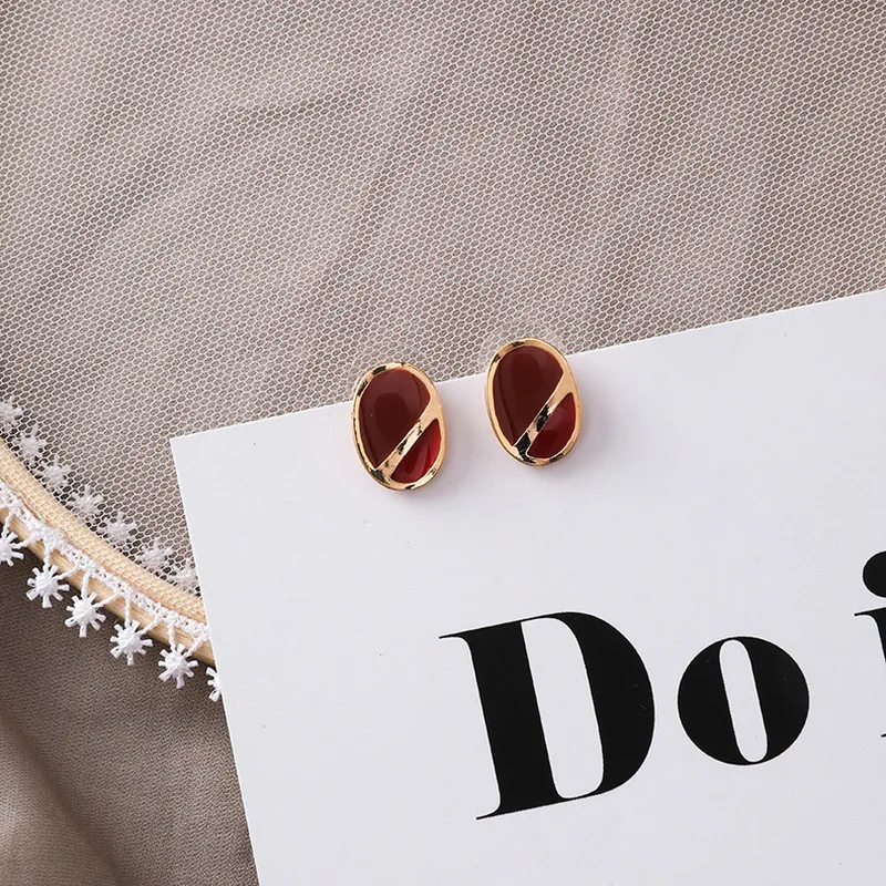 

2019 New Korea Style Fashion Simple Earrings Oval Geometric Earrings for Girl Women Fashion Accessories Jewelry