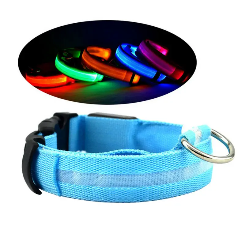Encell Nylon Pet LED Dog Collar Night Safety LED Light up Flashing Glow