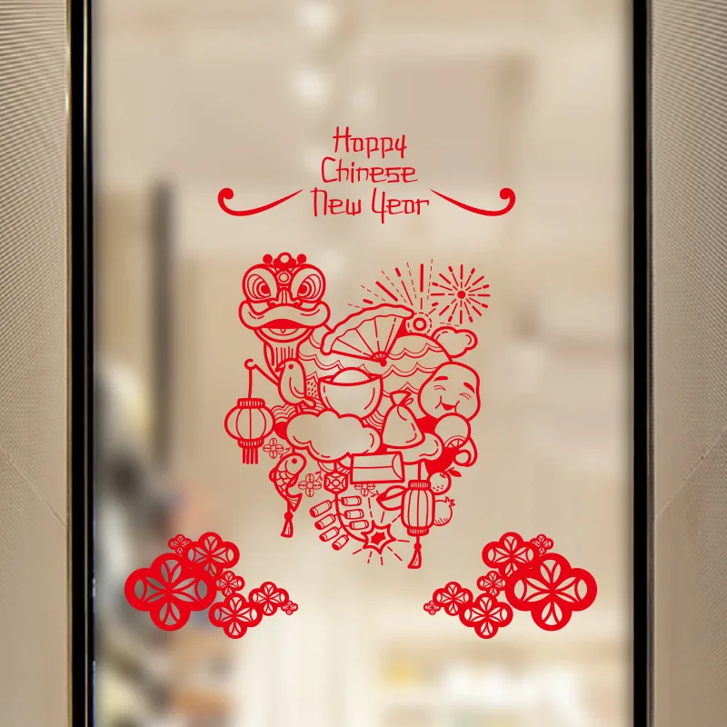 chinese new year glass sticker
