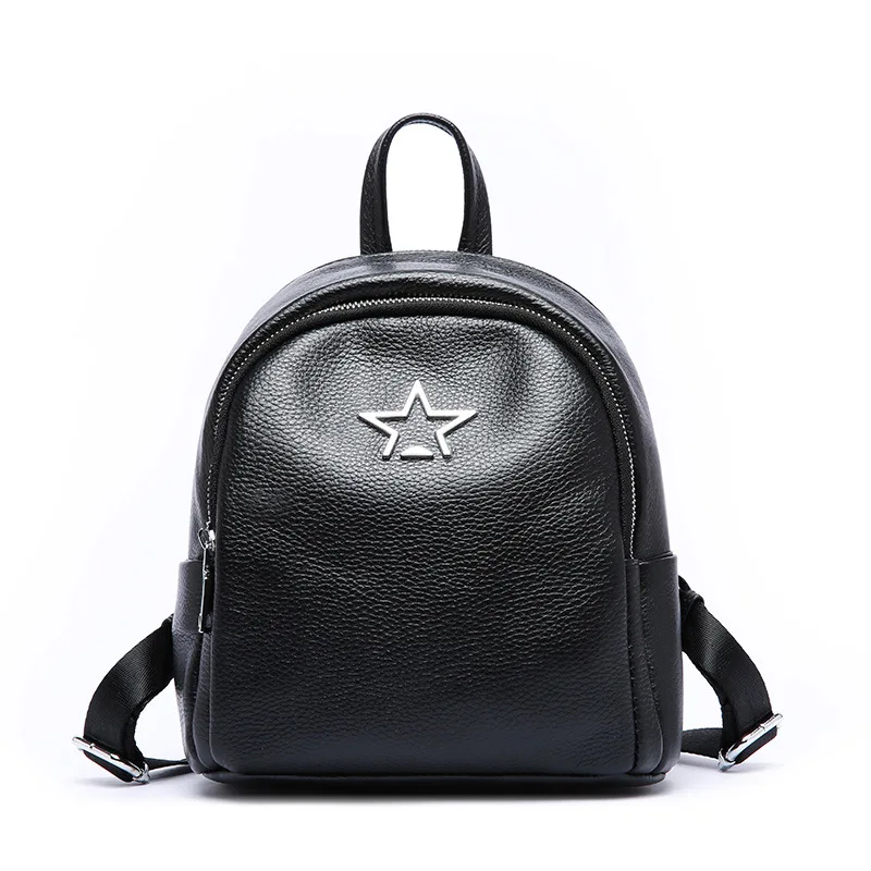 

Brand Women Backpack Calf Leather Ladies Functional bags Female Star Style backpack Genuine Leather School Bags For Teenager