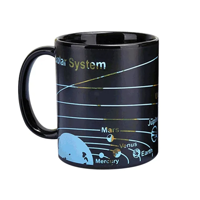 Us 1749 385ml Solar System World Map Water Cups Ceramic Glaze Coffee Mugs Heat Sensitive Magic Color Changing Mug Fine Gift In Mugs From Home