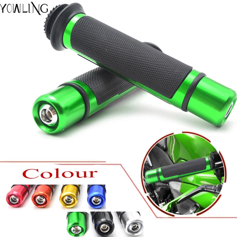 Universal Motorcycle handlebar Grips&ends Suit for 7/8"22mm Handbar for Kawasaki ninja zx6rzx9r zx12r z800 z1000 z750 Z250ER6N/F