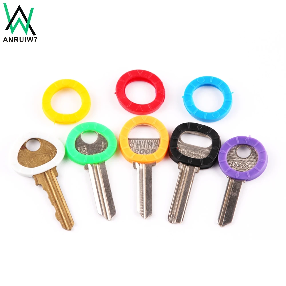 

New Color 8pcs/16pcs Hollow Environmental Protection Multi Color Rubber Soft Key Locks Keys Cap Key Covers Topper Keyring
