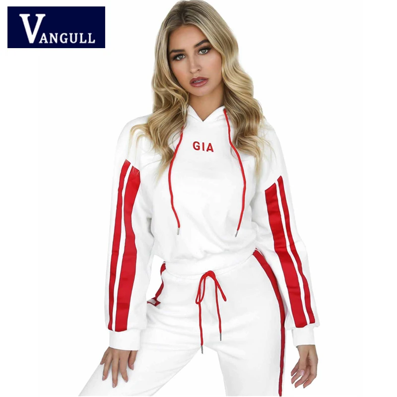 

Tracksuit Fitness Suits Women Set 2018 New Hooded Sweatshirt And Pants 2 Pieces Set Fashion Autumn Workout Top And Trousers Suit