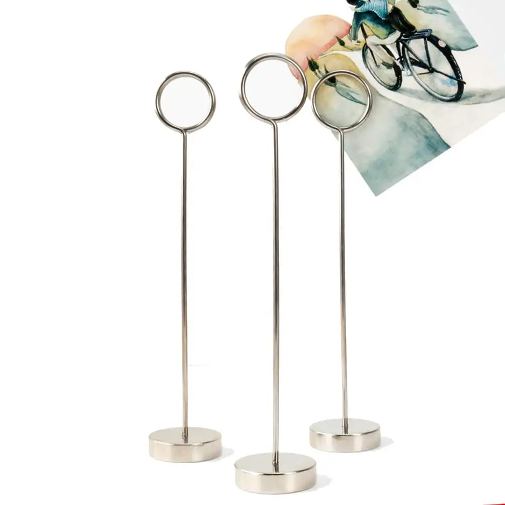 

10Pcs Metal Party Table Number Card Holder Ring Shape Photo Note Memo Stand Clip Party Holiday DIY Decorations Fashion
