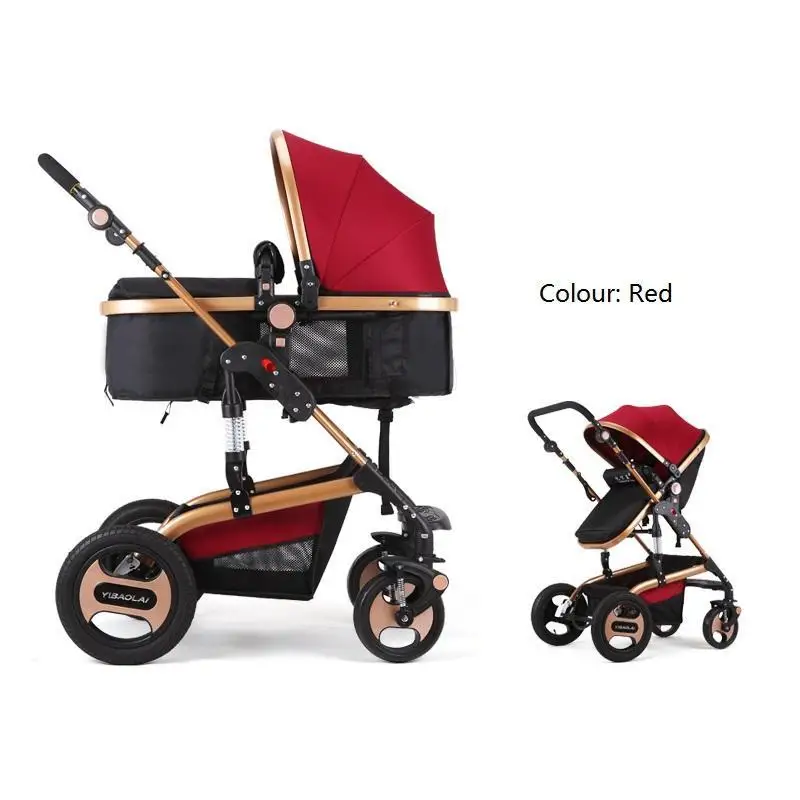 Роскошная детская коляска 3 в 1, шесть цветов четыре колеса одно сиденье, модный стиль, складная коляска, коляска сумка для переноски