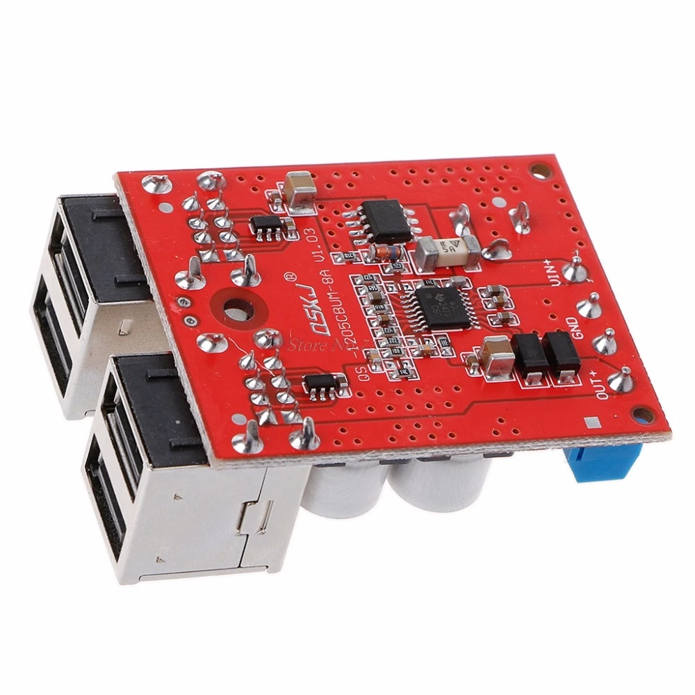 Зарядный модуль для автомобиля DC 8V 35V к 5V 8A 4 порта USB выход мобильное зарядное