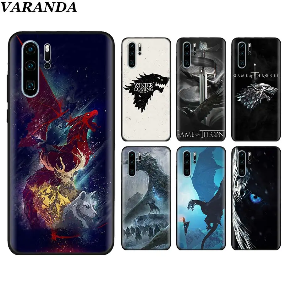 

Game of Throne Black Soft Cases for Huawei P30 Pro P10 P20 P30 Lite P Smart Mate 10 20 Lite Soft cover coque