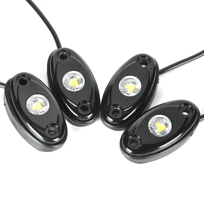 4X White 9W 3 LED High Power LED Rock Light Kit For Jeep Truck SUV Off-Road Boat F