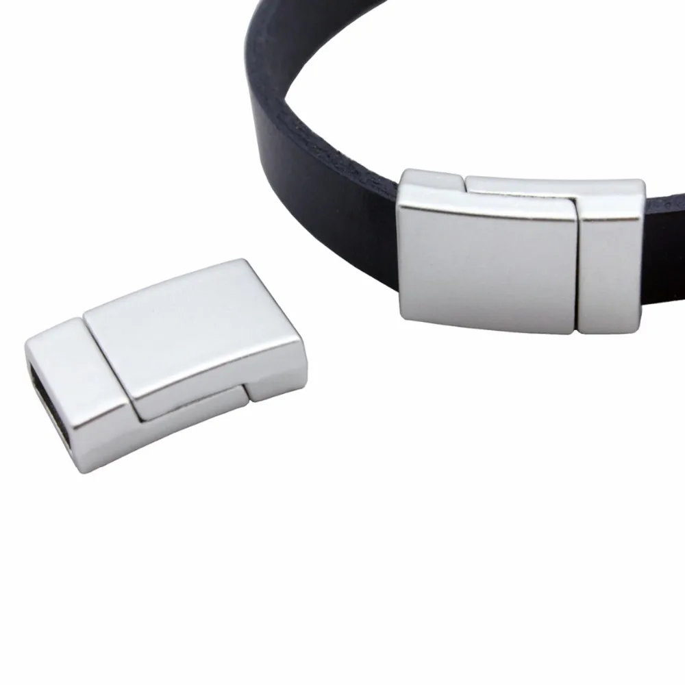 

Matte Silver Magnetic Clasps for Bracelet Making Curved Surface Claw Clip Leather Cord End 3pcs 10mmx3mm Hole