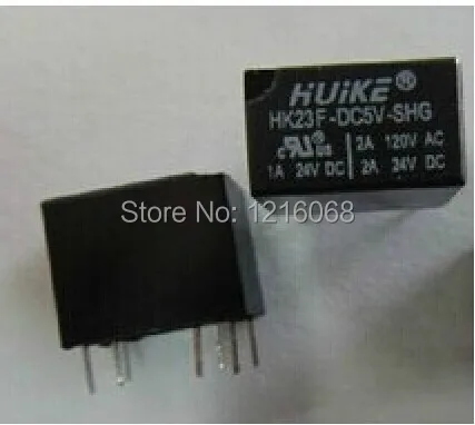 10 Relè HK23F – DC5V / DC12V / DC24V – 2A 0.2W – 6 Pin – Smw – Nuovi