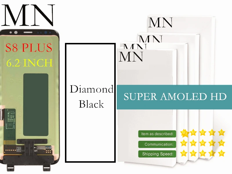 imágenes para 100% Probado Super AMOLED Pantalla LCD Para Samsung S8 S8 S8 Más G950 G955 LCD Digitalizador Asamblea-Negro Diamante imágenes para 100% Probado Super AMOLED Pantalla LCD Para Samsung S8 S8 S8 Más G950 G955 LCD Digitalizador Asamblea-Negro Diamante