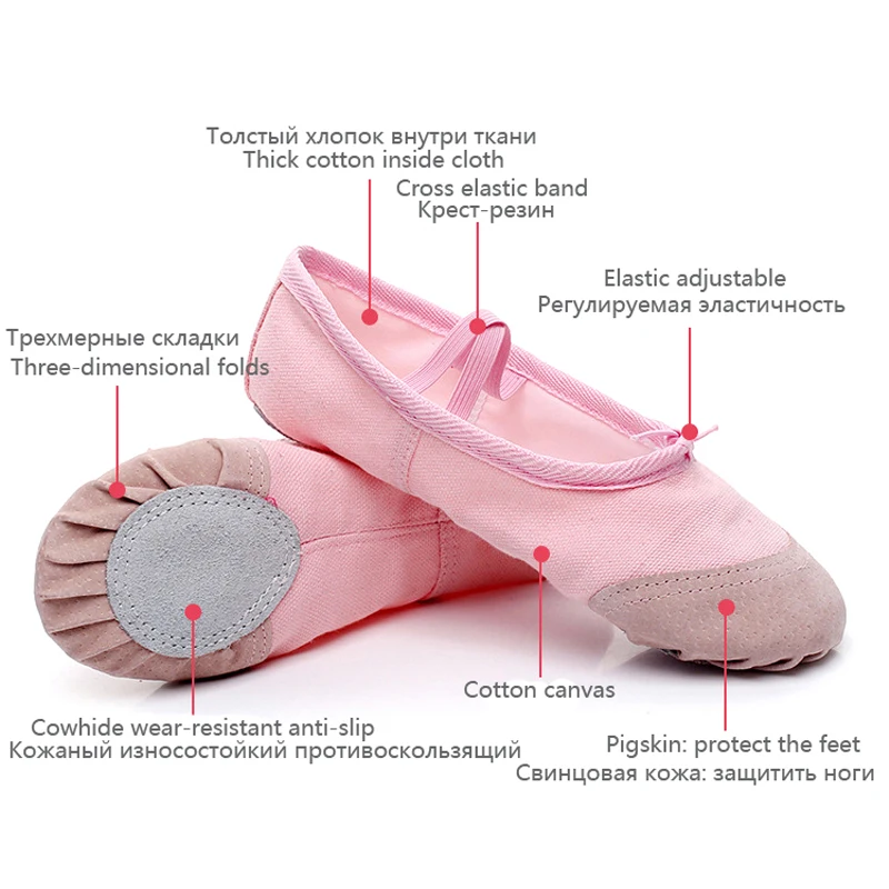Pink Ballet Shoes for Girls Shoes for Dance Girls Ballet Flats Kids