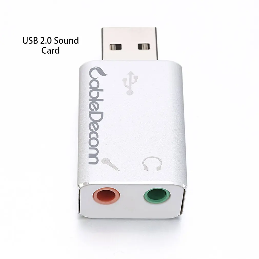Портативный Компактный 3D Аудио карта USB 2,0 Микрофон/адаптер для динамиков 7,1 CH объемный звук для ПК для Windows XP для Win 7/8