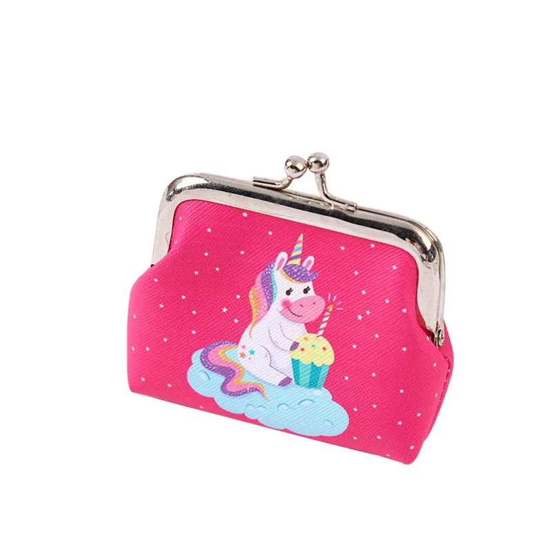 Women Coin Purse Cartoon Unicorn Small Wallets Leather Hasp Money Bag Lady Cute Unicorn Purse Drop Shipping - Цвет: Pink