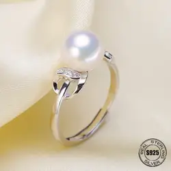 Модные жемчужные кольцо аксессуары S925 кольцо стерлингового серебра изделий кольцо Jewelry Запчасти фитинги крепления DIY ювелирных