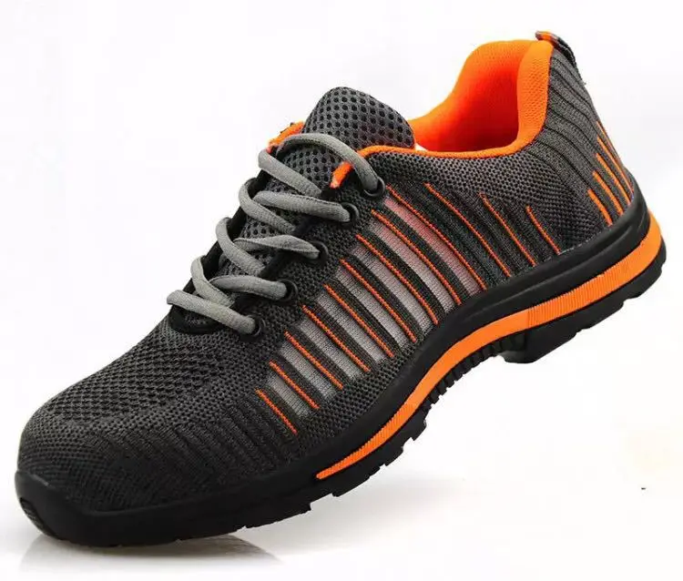 

New Breathable Mesh Men ankle Safety Shoes Steel Toe Man Shoes