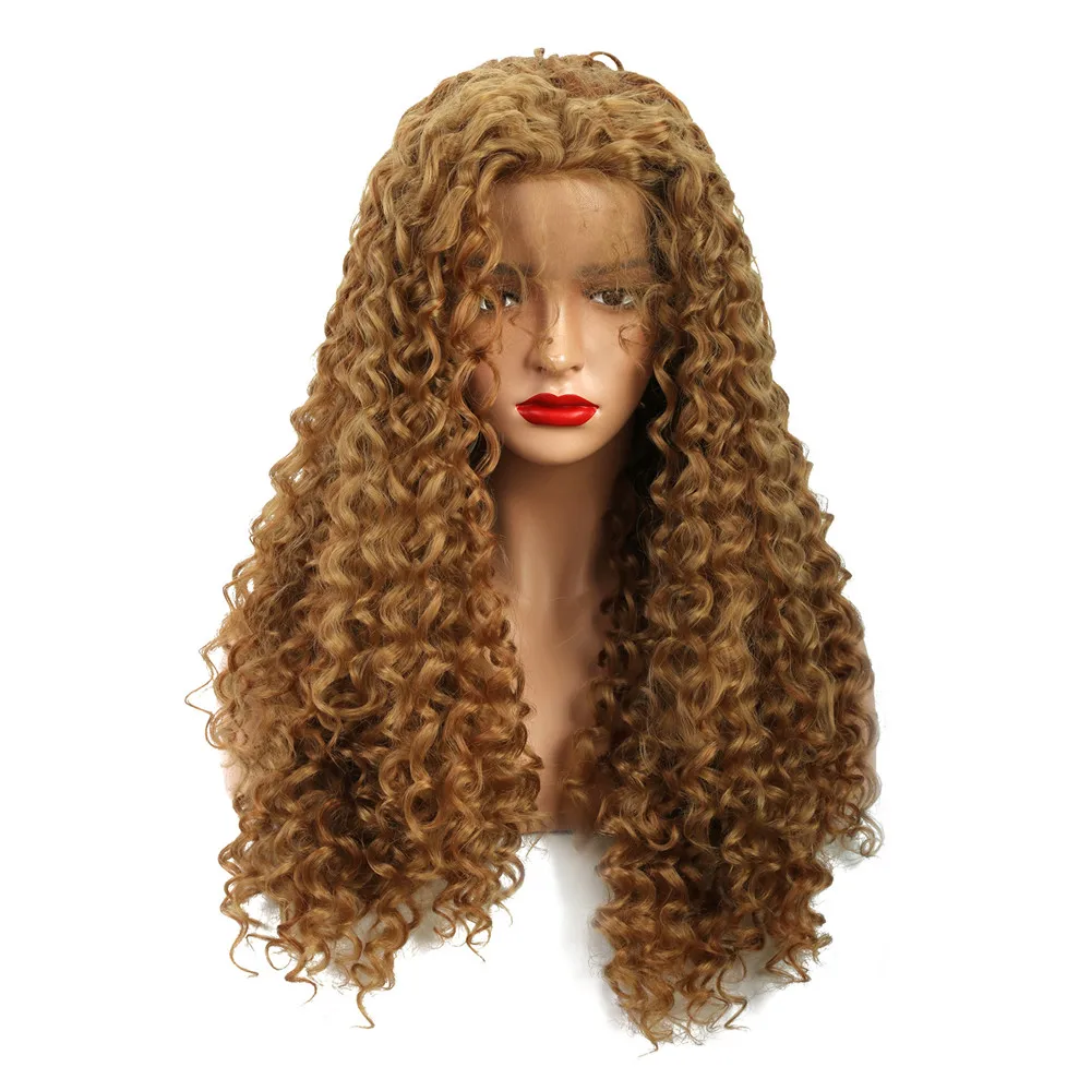 

StrongBeauty 24" Synthetic Lace Front Wig For Women Long Kinky Curly Brown/Blonde Wigs Baby Hair