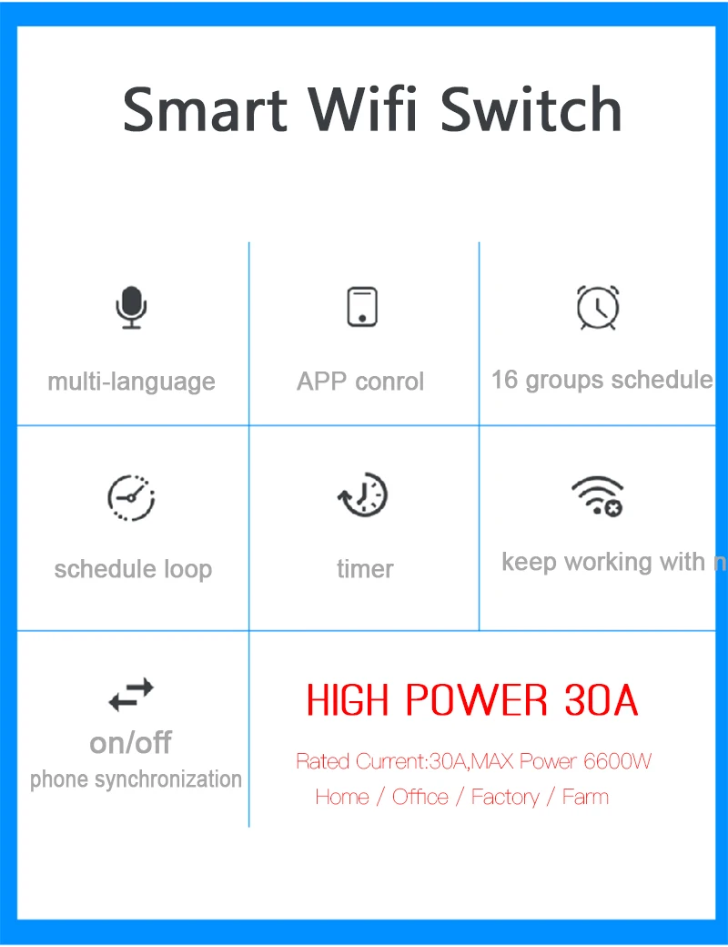 433Mhz 110 V-220 V 30A водонагреватель, wifi переключатель, беспроводной смарт-светильник, переключатель 1CH, удаленное реле, приемник, приложение eWeLink, управление с RF