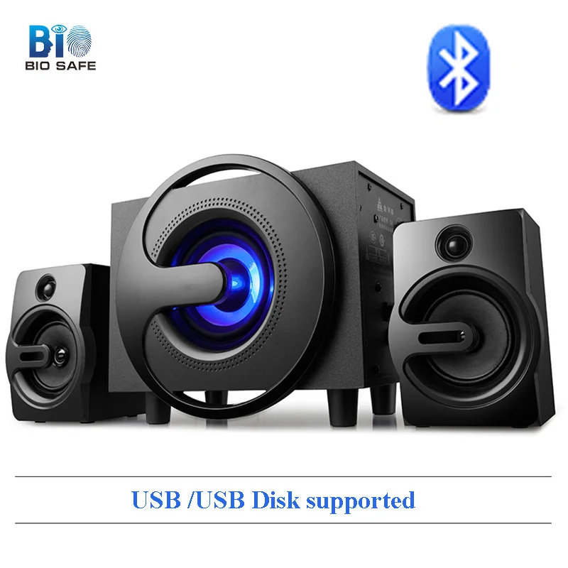 Био Mini USB проводной комбинации динамик канала 2,1 Bluetooth бас аудио мощный тетрадь компьютерные колонки