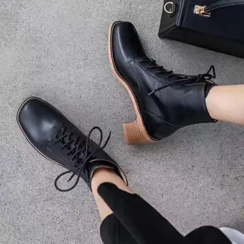 

2019 new arrival Chelsea Booties short Mid-Calf boot cow Leather women boots fashion style women boots 5cm heel Height boots