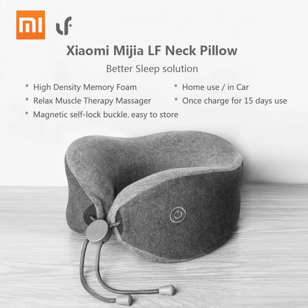 Xiaomi Mijia Leravan LF подушка на шею для расслабления мышц всего терапийный Массажер электронный умный сна подушка для домашнего офиса с AA Батарея