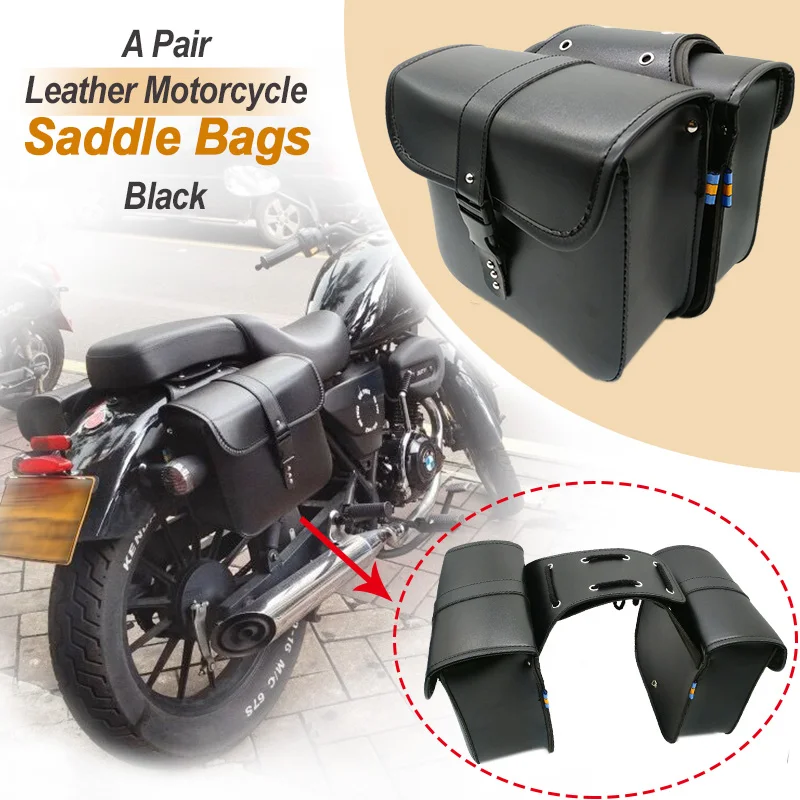 

Motorcycle Saddle Bags For Harley Sportster XL 883 XL 1200 Pu Leather Side Tool Bag Luggage Black XL883 XL1200