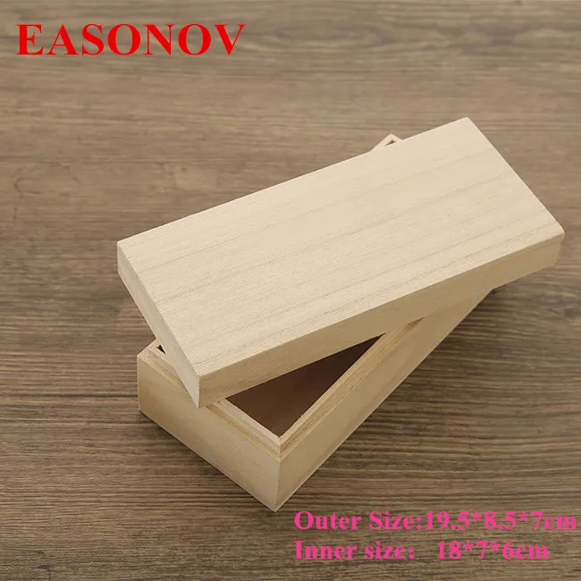 EASONOV 19,5x8,5x7 см DIY коробка для хранения дома натуральная Деревянная открытка Домашний Органайзер ручной работы ремесло ювелирный чехол